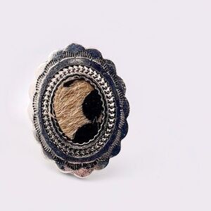 Prairie GROVE LEOPARD SILVERTONE RING